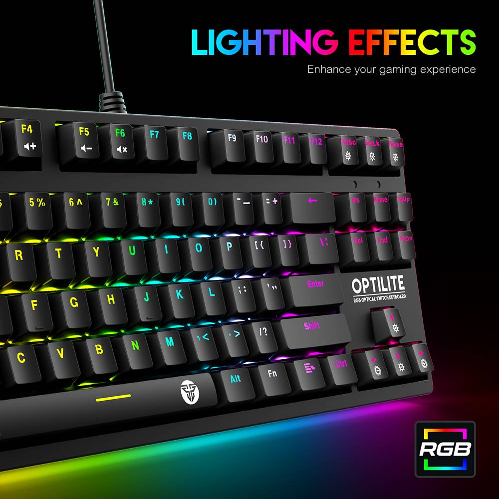 Fantech MK872 Optilite RGB Optical Swtich Keyboard BLACK SWITCH / BLUE